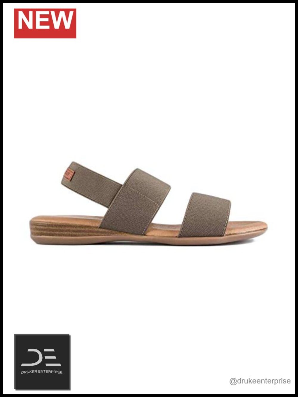 Andre Assous Nigella Wedge Sandals Elastic Straps Leather Footbed Slip-On